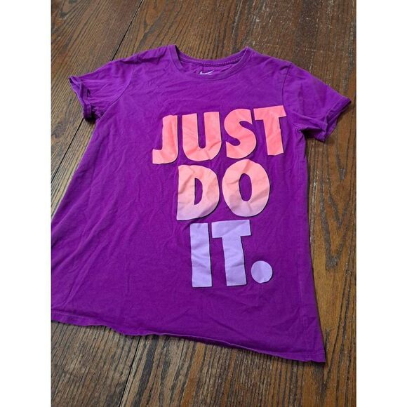 Girls Large Nike Tee Athletic Cut Just Do It Short Sleeve Tee TShirt Top - Picture 1 of 3